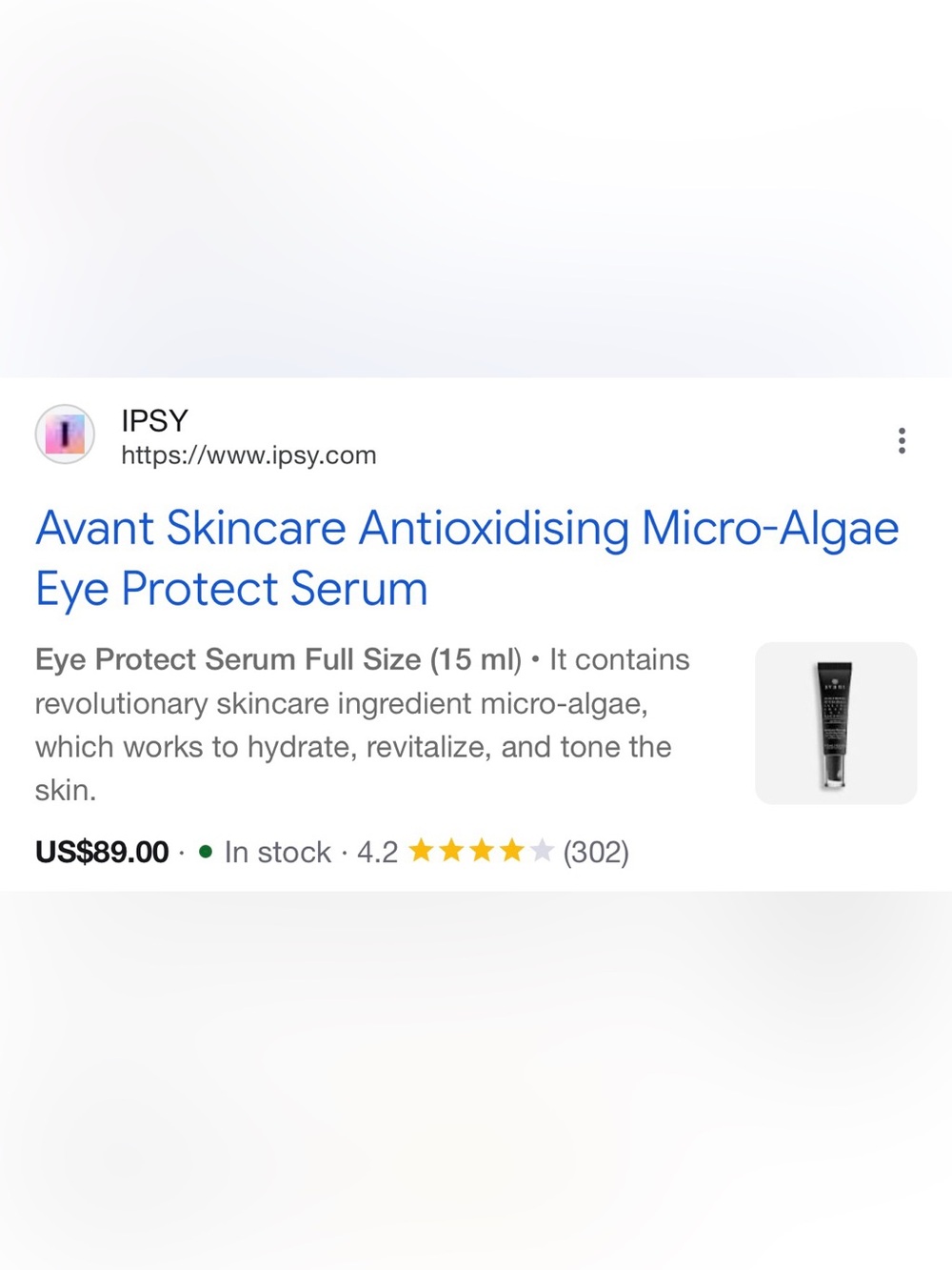 Avant Skincare Antioxidising Micro-Algae Eye Protect Serum — Gray/Black